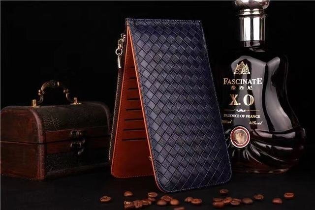 新品 メンズ 長財布 二つ折り レザー 革 シンプル お洒落 コインケース スリム 収納 カードケース 小銭入れ 大容量 ブルー拍卖