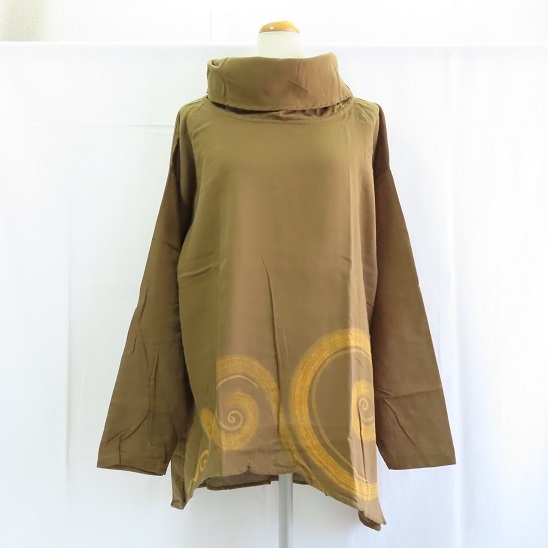 〓 新品 〓 ぐるぐるペイント オフタートル プルオーバー 〓 エスニック アジアン コットン 綿 おしゃれ 〓AJ721拍卖