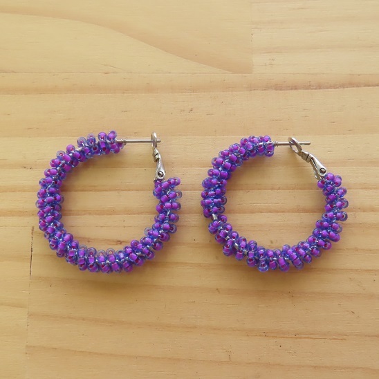 〓 新品 〓 アジアン ピアス 〓 エスニック アジア タイ ビーズ 紫 おしゃれ 〓B270拍卖