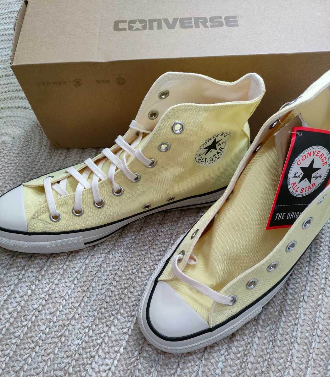 新品 未使用 CONVERSE ALL STAR HI ライトイエロー 27cm コンバース オールスター ハイカット スニーカー イエロー パステル メンズ拍卖