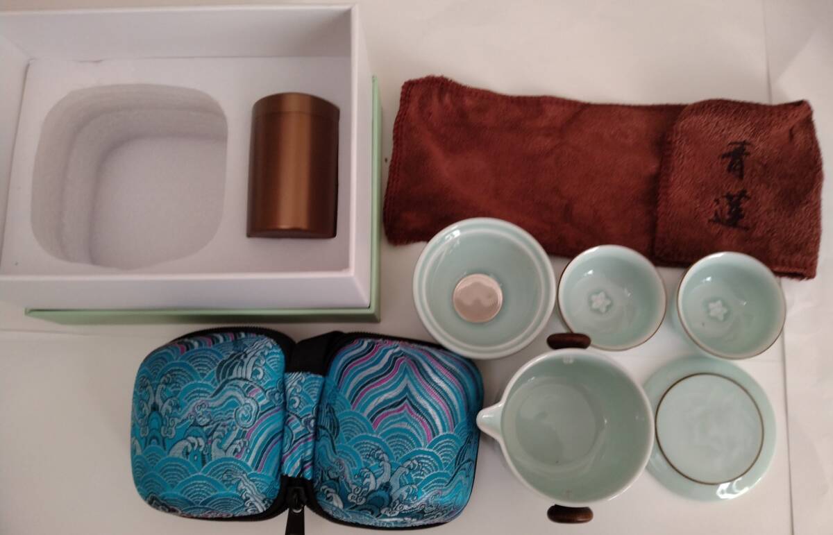 新品未使用 中国茶器 急須 茶こし 湯呑 保管ケース 茶筒拍卖