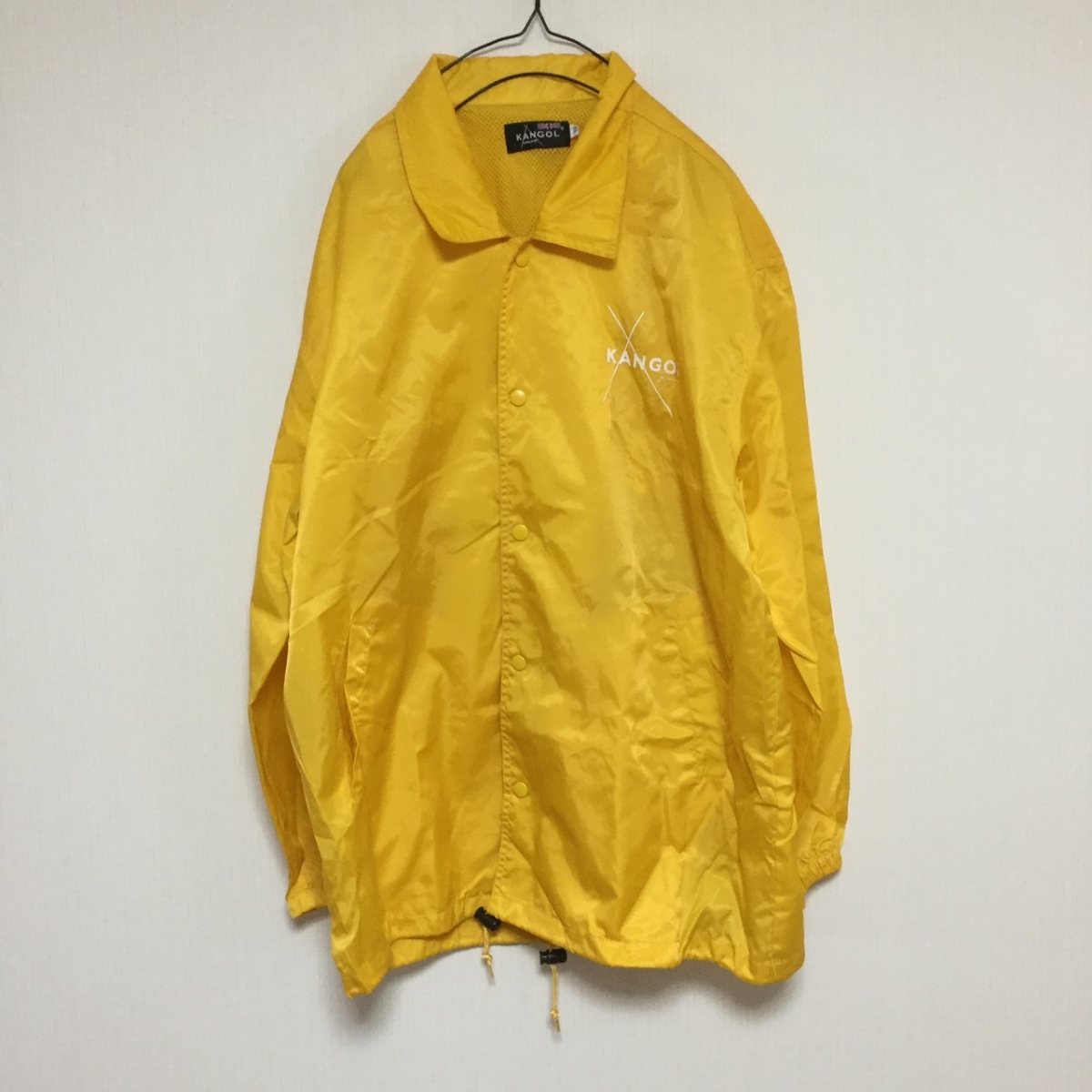 KANGOL カンゴール コーチジャケット 薄手 ナイロン ロゴ 黄色 イエロー拍卖