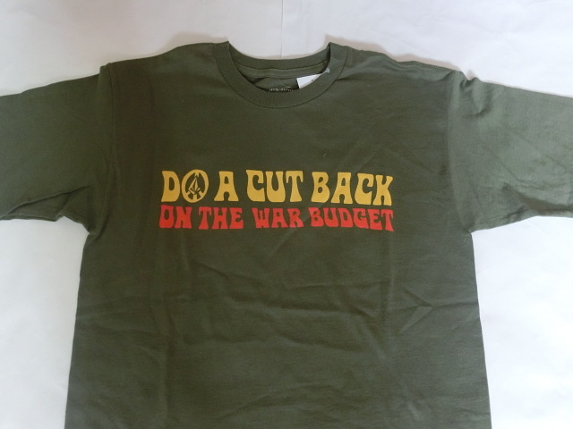 USA購入 ボルコム【VOLCOM】【STOP HATRED COLLECTION】【DO A CUT BACK ON THE WAR BUDGET】ロゴプリントT US S オリーブ拍卖