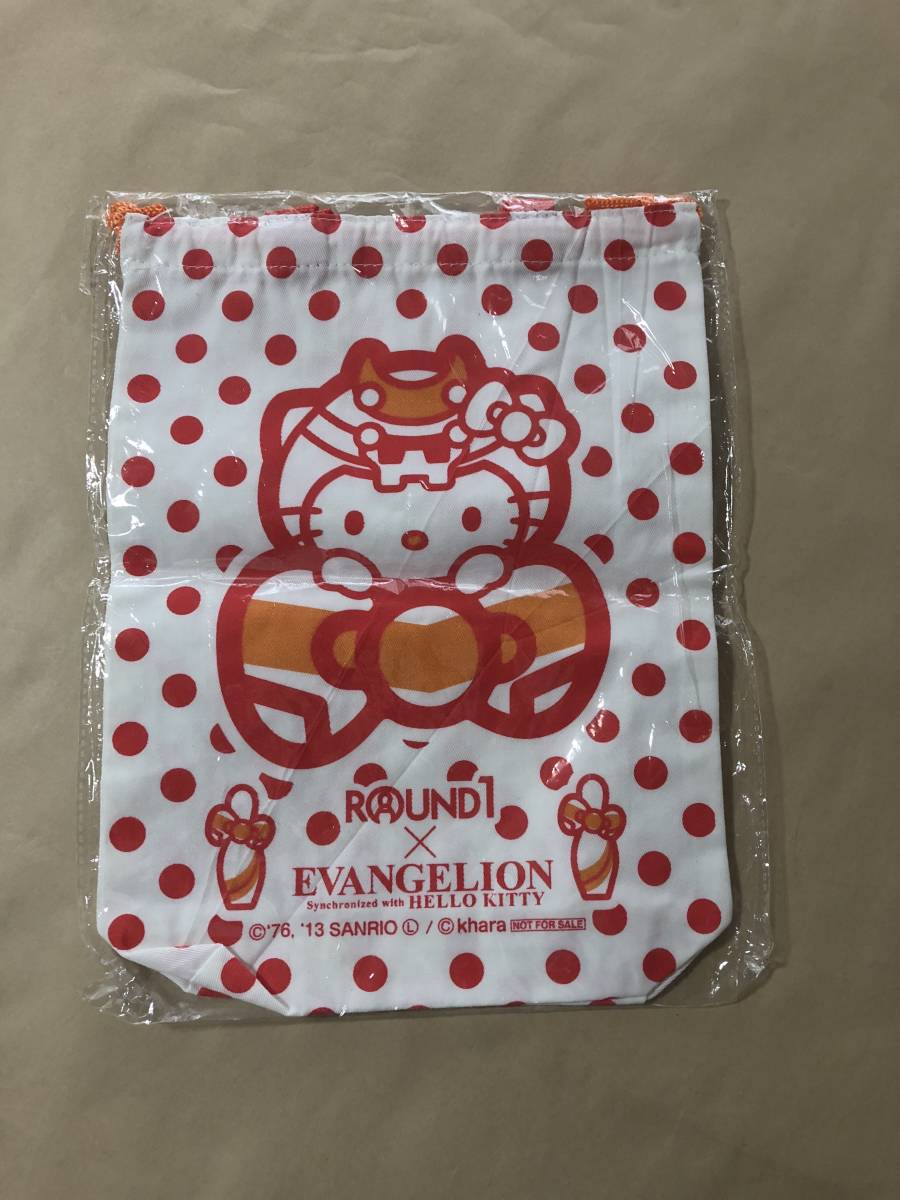 【同梱不可!】 巾着 トートバッグ ラウンド1×エヴァンゲリオン キティ★非売品拍卖