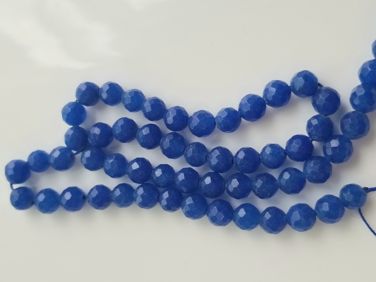 ハンドメイド素材 多面カットビーズ1連 6ミリ 青拍卖