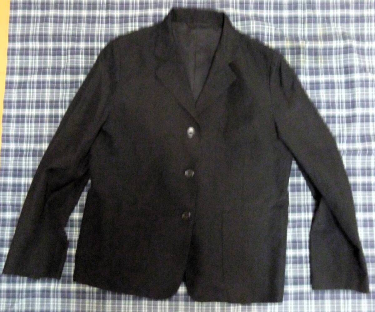 MHL★マーガレットハウエル★ジャケット★Ⅲ★黒★裏あり★美品★3つボタン★ノーベント★ブラック★毛麻混★ウール★リネン★3★ネップ拍卖