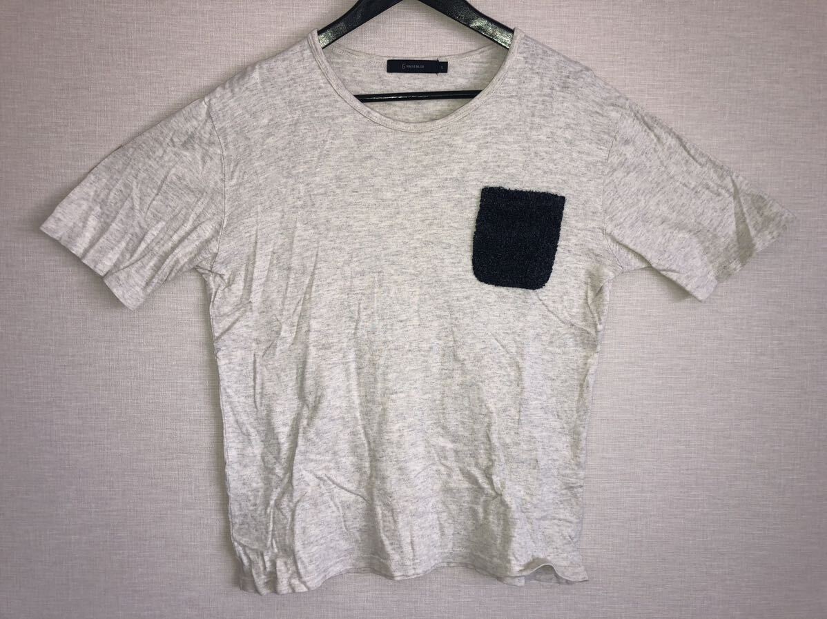 RAGEBLUE ポケット Tシャツ サイズL ホワイト レイジブルー 霜降り USED 古着 即決 シンプルビームスユナイテッドアローズトゥモローランド拍卖