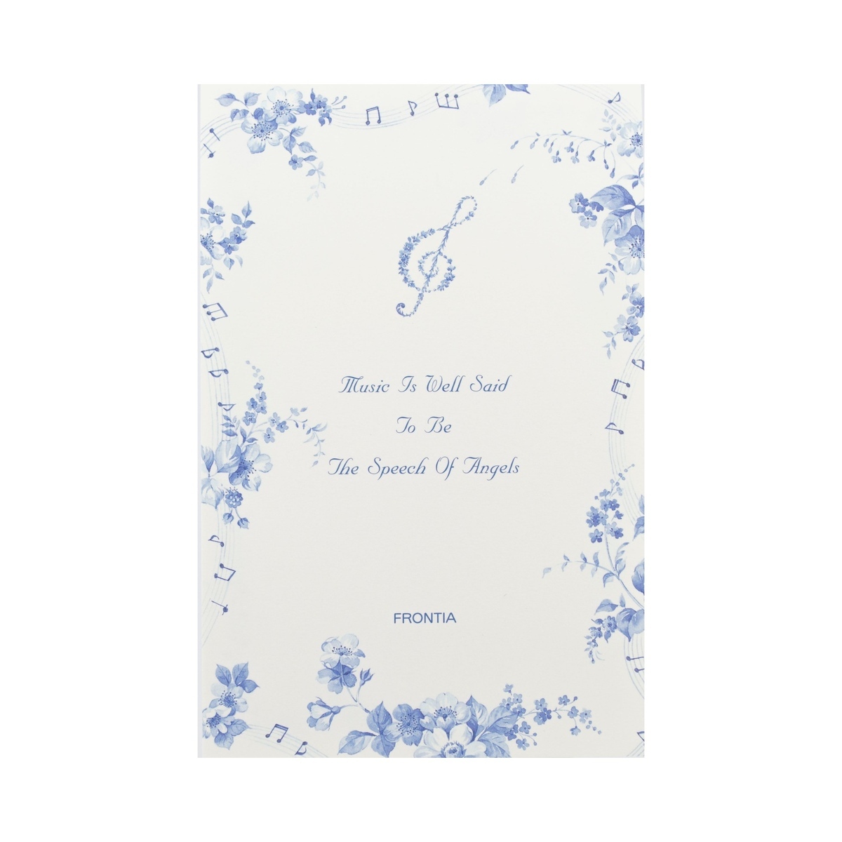 【即決】▽MUSIC 便箋&封筒セット▽ フロンティア レターセット 手紙 音楽 音符 花 バラ ブルー 青 メッセージ // PD-600 EV-600 拍卖