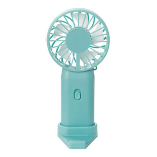 @【即決】★スマホが置ける スタンド付きファン★ 電池式 ハンディファン 扇風機 持ち歩きやすい 乾電池別売り ブルー 青 デスクファン*拍卖
