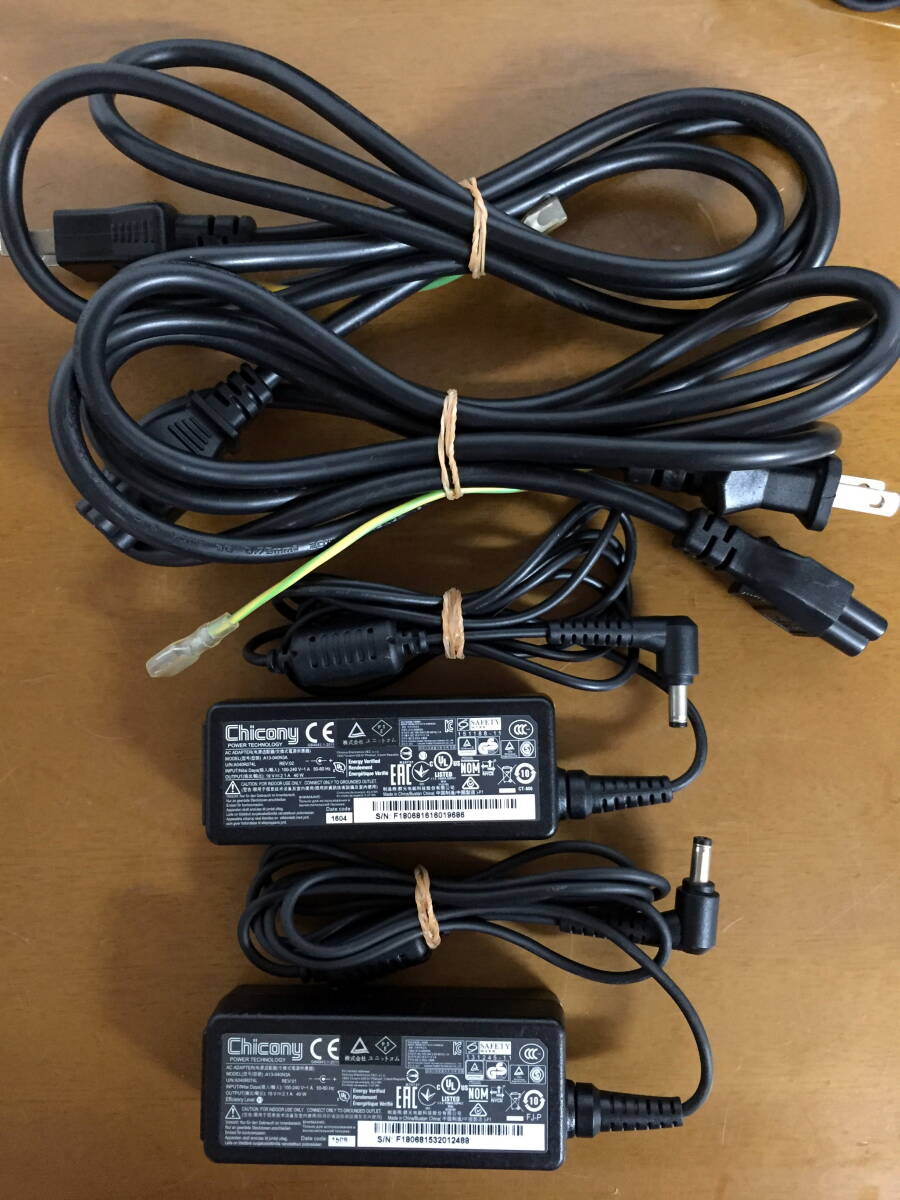 ☆ Chicony ユニットコム 純正ACアダプター A13-040N3A 19V 2.1A 2個セット 外径約4.8mm 内径約1.6mm 通電確認済 ACコード付属①☆拍卖