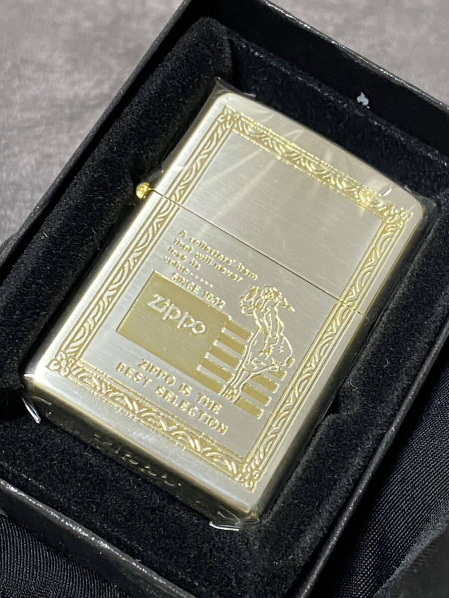zippo ウィンディ 4面ゴールド 前面ゴールド刻印 希少モデル 2007年製 WINDY GOLD シルバーインナー 2007年製 ケース 保証書付き拍卖