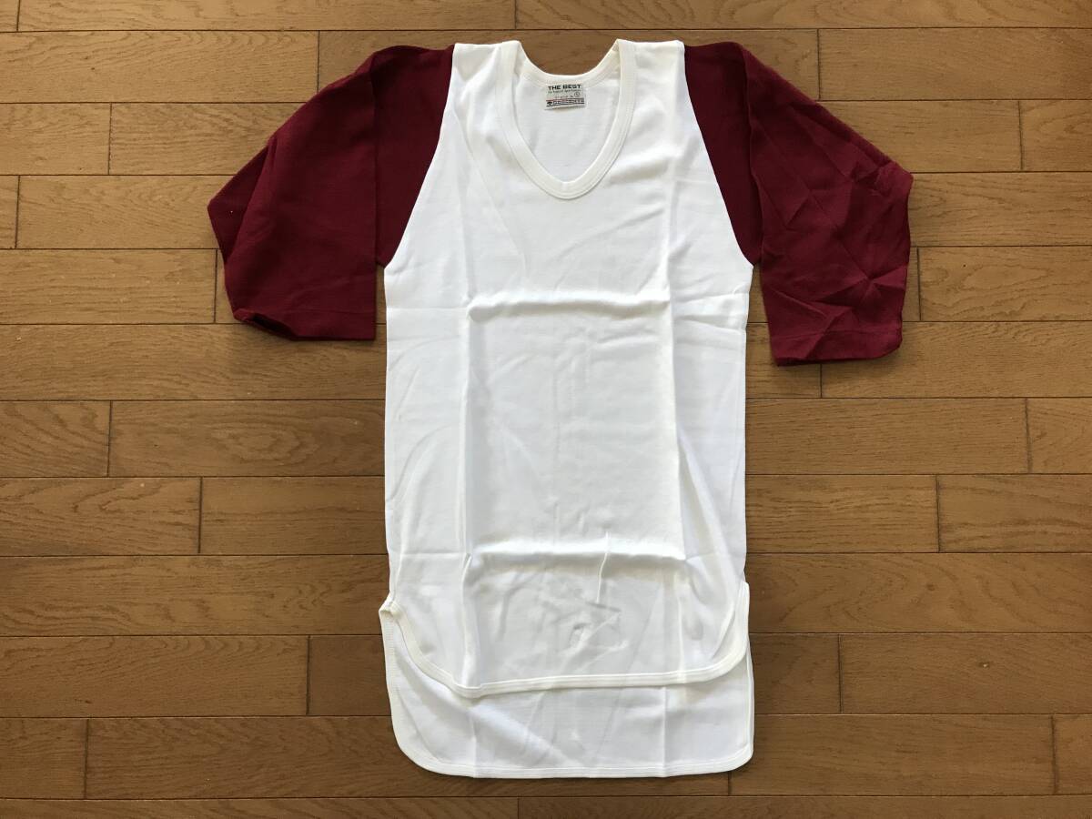 当時物 未使用 デッドストック デサント DESCENTE 野球アンダーシャツ 七分袖 U首 サイズ:S  HF2289拍卖