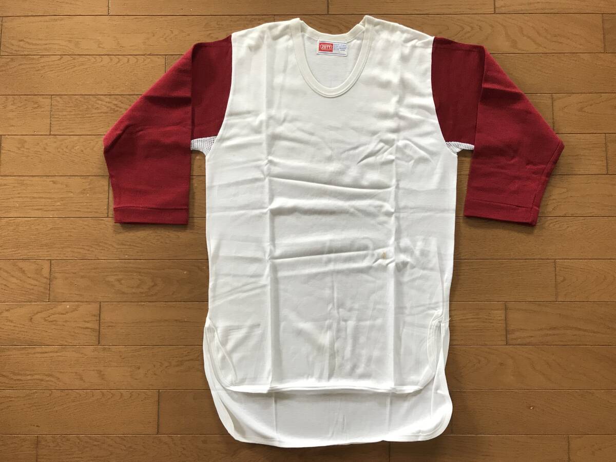 当時物 未使用 デッドストック ゼット ZETT 野球アンダーシャツ 七分袖 U首 サイズ:L  HF2516拍卖
