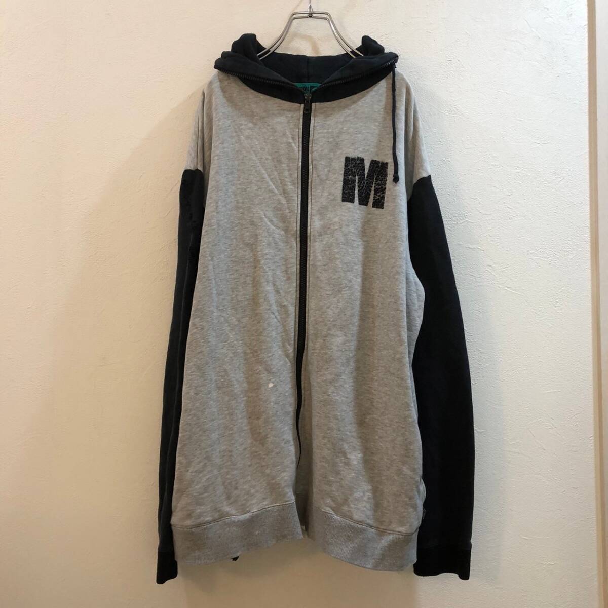 magical mosh mi5fit5/ 長袖 ジップアップパーカー グレー ブラック メンズ L拍卖