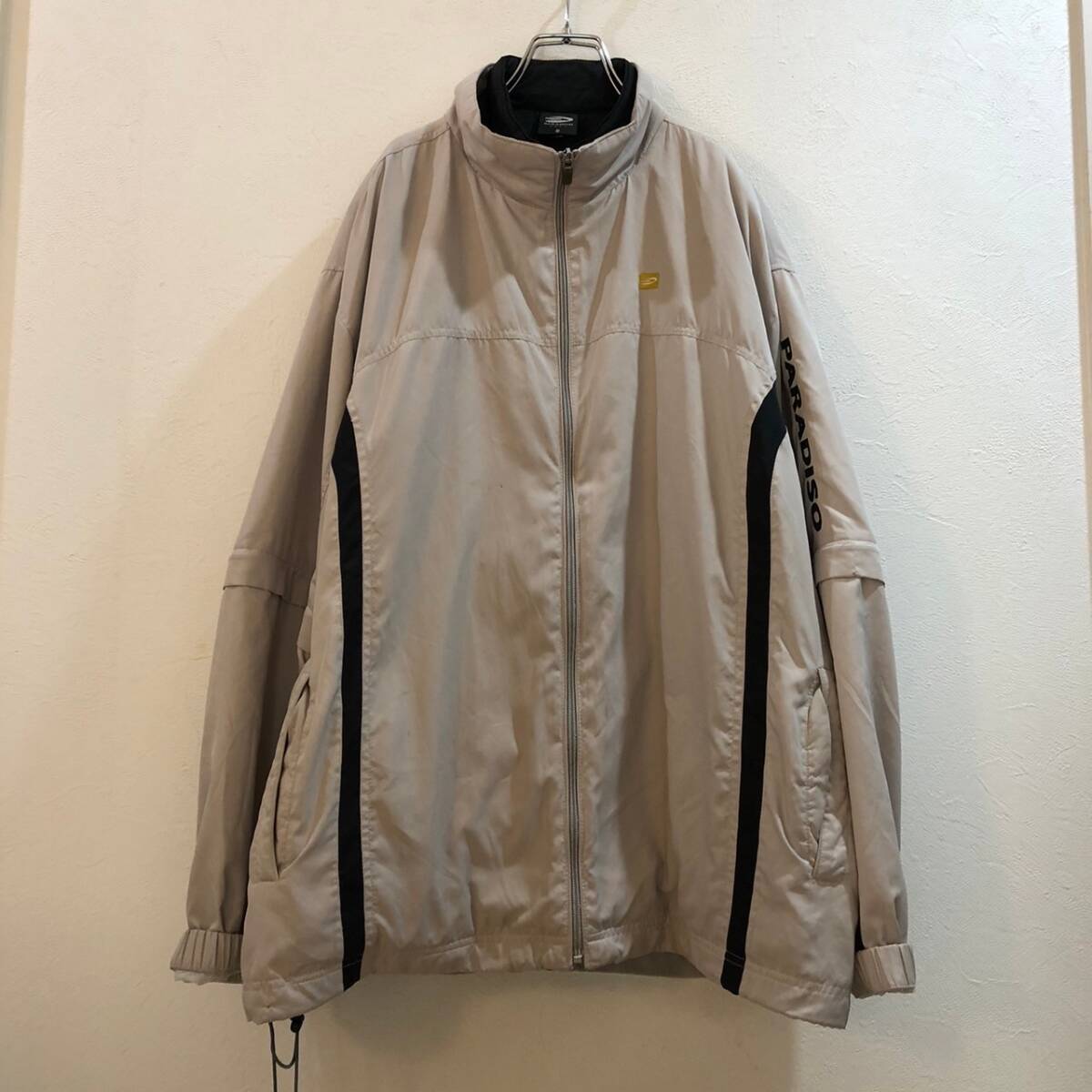 PARADISO/パラディーゾ 長袖 ジップアップナイロンジャケット ベージュ メンズ LL拍卖