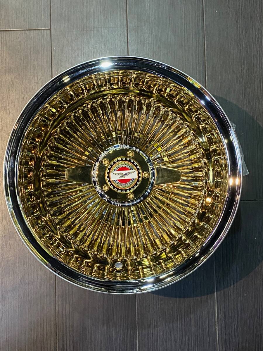 ★☆ゼニスワイヤーホイール 13インチ 100スポーク トリプルゴールド デイトン ローライダー インパラ キャデラック リンカーン★☆拍卖