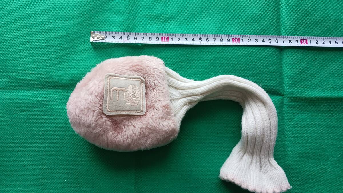 ★★ゴルフ ボア素材 ヘッドカバー 3W用 (ベビーピンク×白)E37拍卖