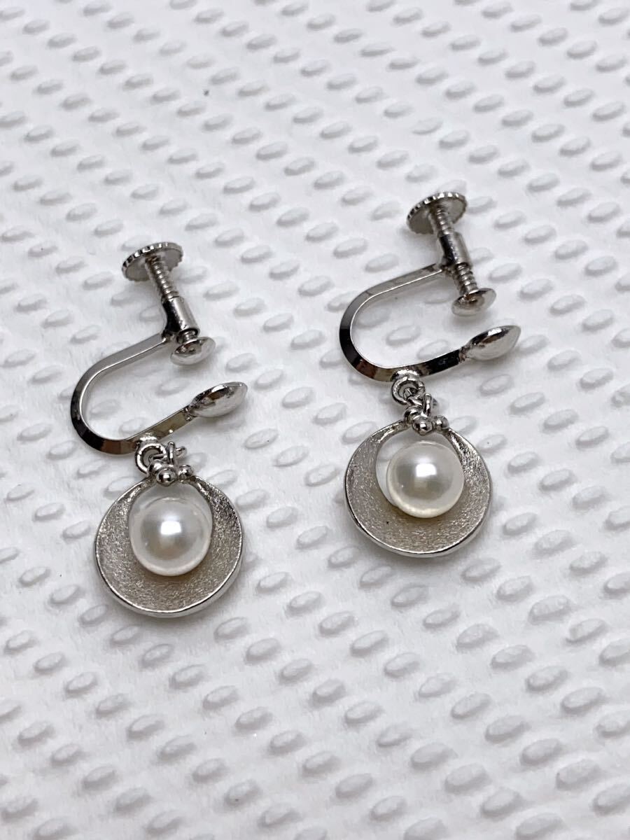N229 美品 パール イヤリング SILVER シルバー 刻印あり拍卖