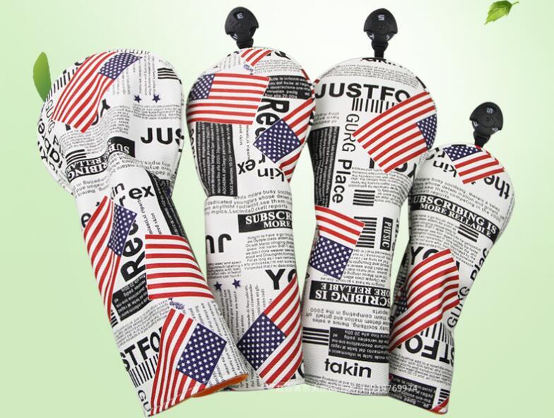 人気 ヘッドカバー クラブカバー ゴルフクラブ アメリカ 防水 星条旗 4点セット拍卖