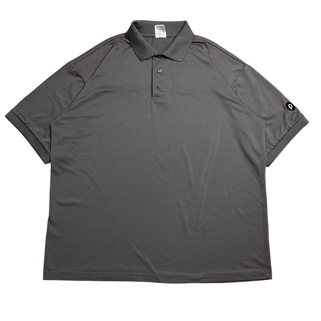 ポロシャツ 半袖 ゴルフ ダークグレー シンプル 無地 ワンポイント シンプル拍卖
