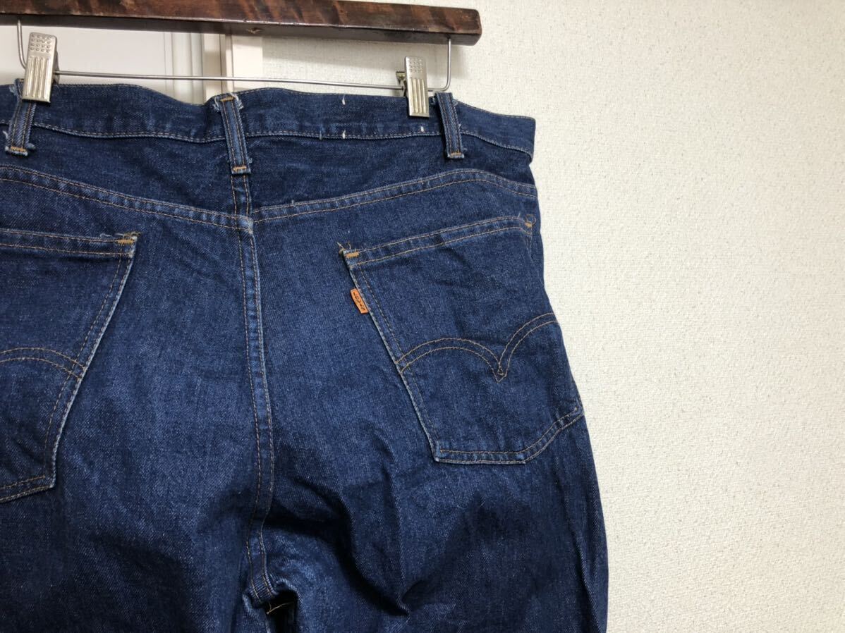 77年10月製70sヴィンテージMADE IN CANADAカナダ製Levi's リーバイス787ワイドフレアデニムパンツ ボタン裏216表記38実測W94cmL84cm拍卖