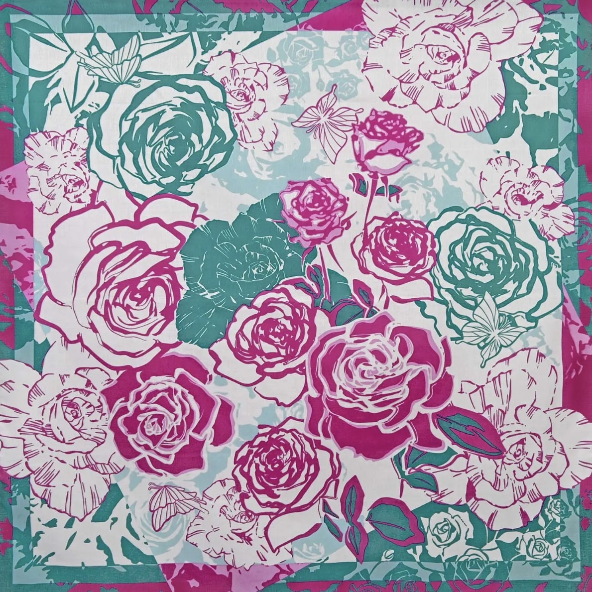 ディア・レディーふろしき「ローズ 」二四巾 約97cm(ワイン、一升瓶、お買い物用に) y14-051046拍卖