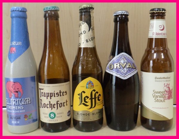 【送料無料:5本:ビール:空き瓶】★海外製ビール:レア:5点:インテリア:海外ビール:麦酒:空瓶:ガラス 瓶★お得橋本拍卖