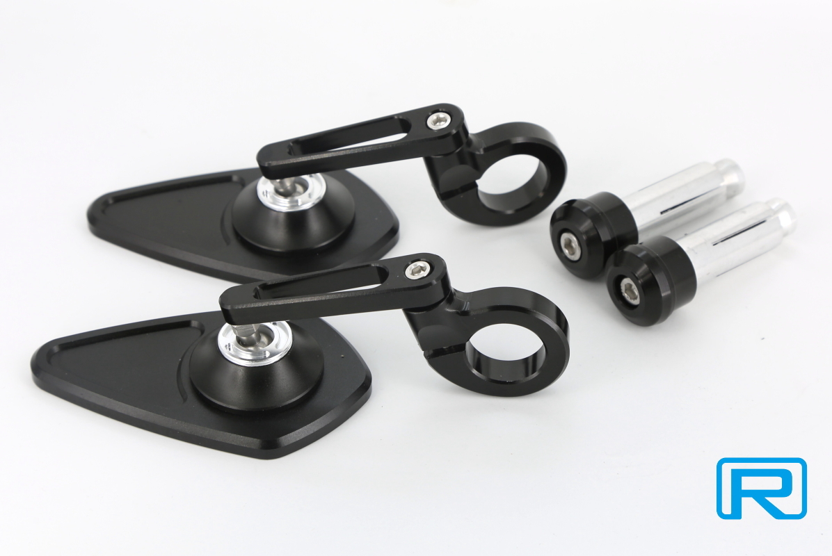 ★★送料込み★★ CNC トライアングル バーエンドミラー Ver.3 ブラック拍卖