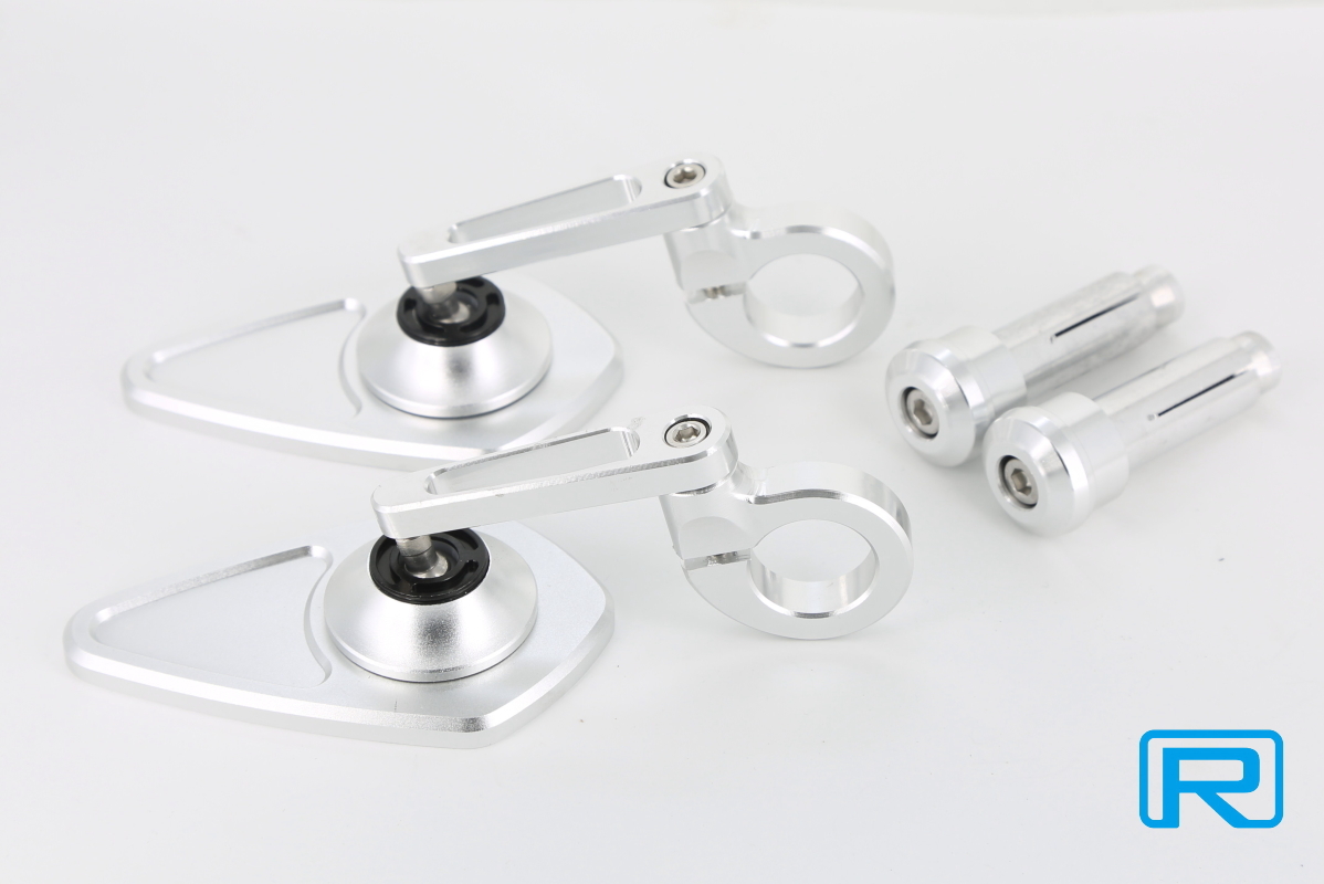 ★★送料込み★★ 汎用品 CNC トライアングル バーエンドミラー Ver.3 シルバー拍卖