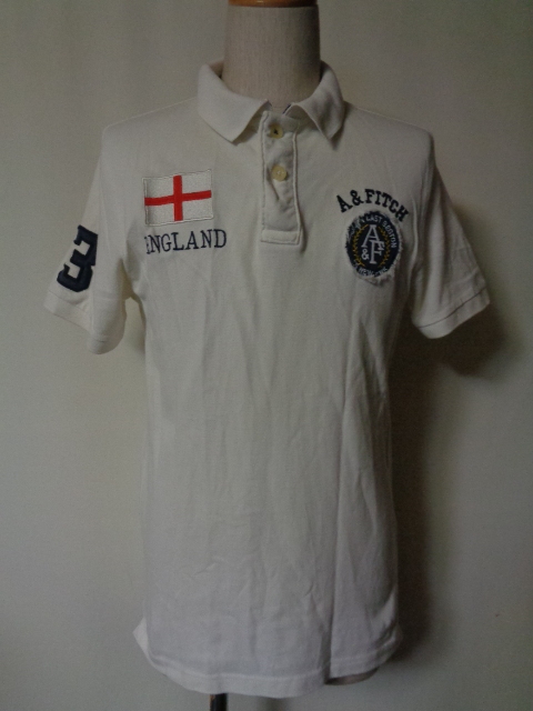 Abercrombie&Fitch アバクロ ポロシャツ 半袖シャツ A&F ビンテージ イングランド 白 ゴルフ 希少 レア ラルフローレン拍卖