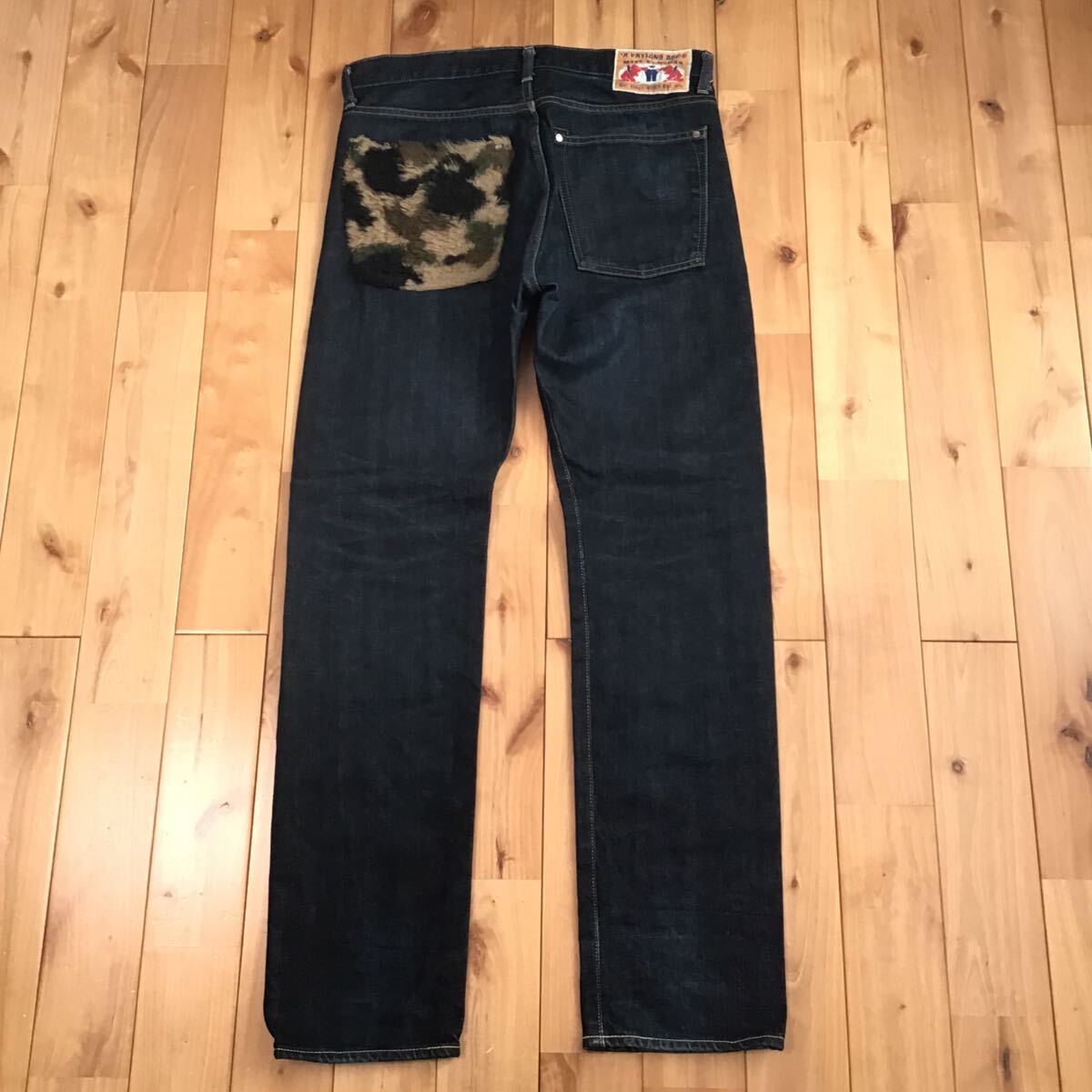 ボア ポケット デニム パンツ Sサイズ a bathing ape BAPE 1st camo denim pants エイプ ベイプ アベイシングエイプ ジーンズ w297拍卖