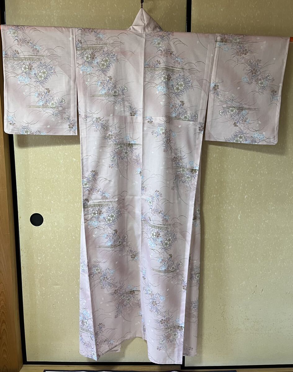 小柄な方 洗える夏の小紋 長襦袢 名古屋帯セット拍卖