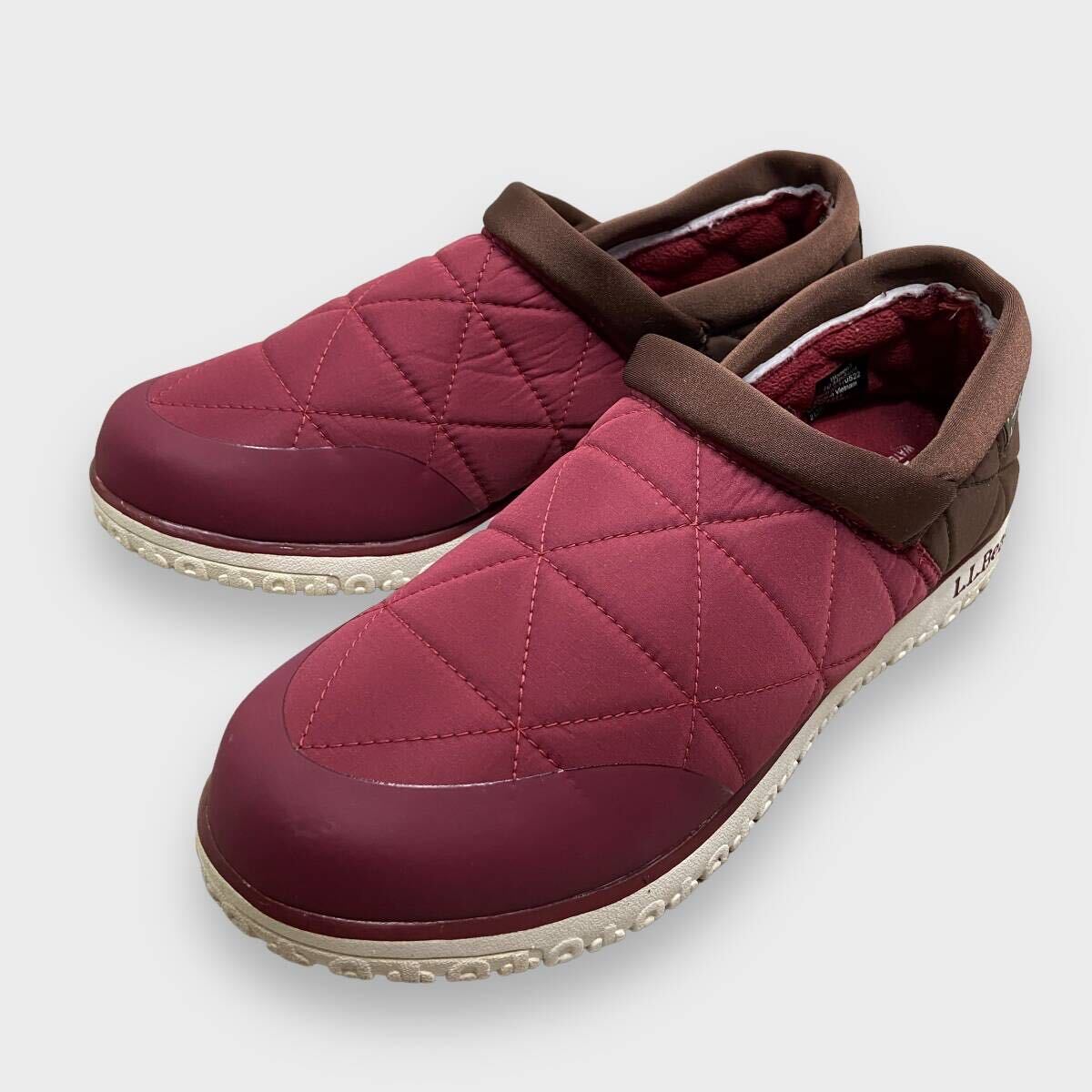 送料無料☆L.L.Bean☆ウルトラライトプリマロフトウォータープルーフスリップオン☆スニーカー☆レッド☆レディース27cm☆E24M拍卖