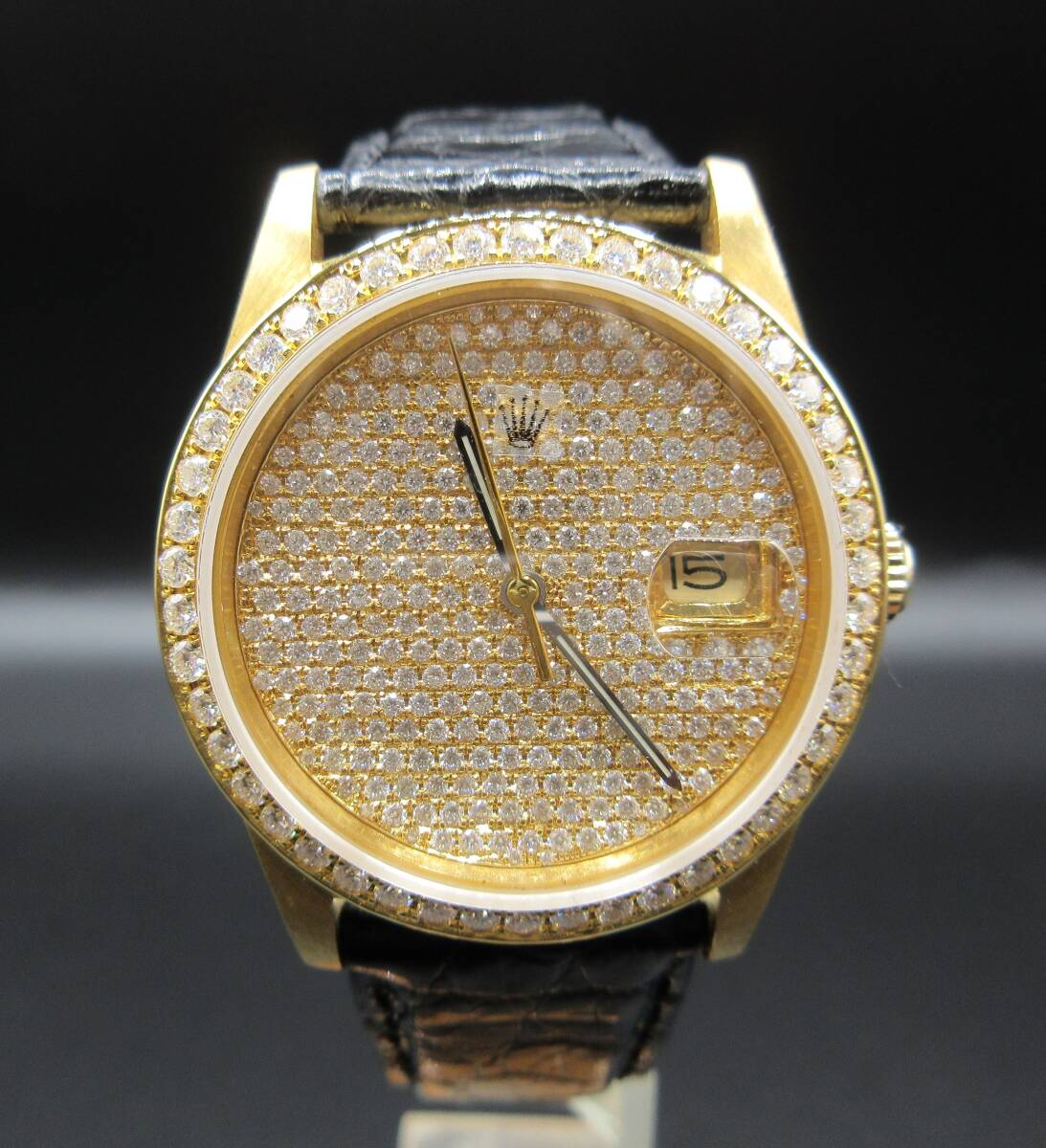 ROLEX ロレックス デイデイト ベゼル 文字盤作成 アフターモアサナイト加工します カスタム ダイヤ YG 18238 118235F デイトナ ジャスト拍卖