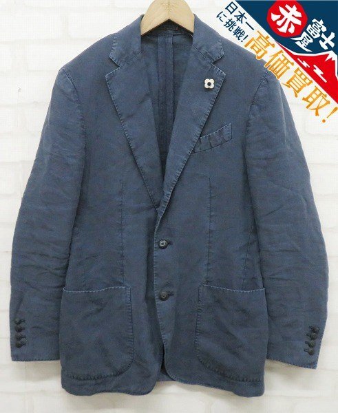 8T2148/LARDINI 2Bリネンテーラードジャケット イタリア製 ラルディーニ拍卖