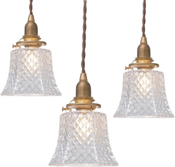 ペアライト ペンダントライト E17 ガラスシェード LED対応 北欧 おしゃれ 引掛け式 照明器具 アンティーク レトロ【MLT-3個入】拍卖