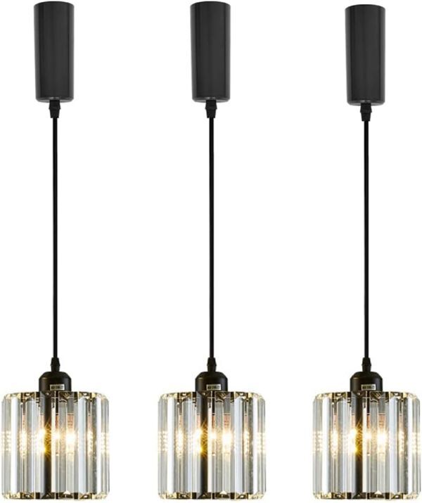 ケビン 3個パック キラキラ レトロペンダントライト 長さ調節可 コード収納カップ付き インテリア照明 ペンダントランプ E26【ガラス】拍卖