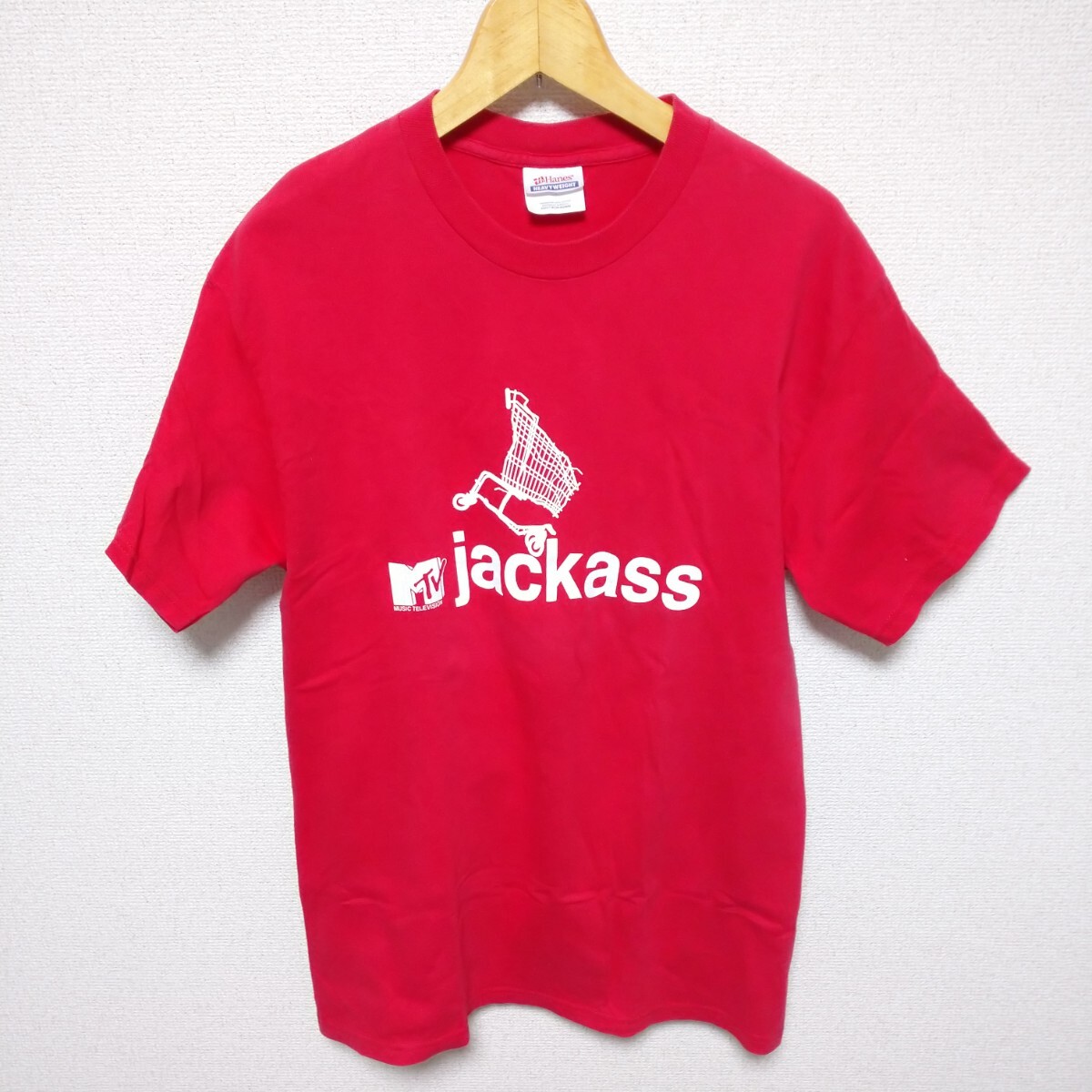 MTV jackass ショッピングカート Tシャツ 希少 古着 ジャッカス Mサイズ 娘の私物拍卖