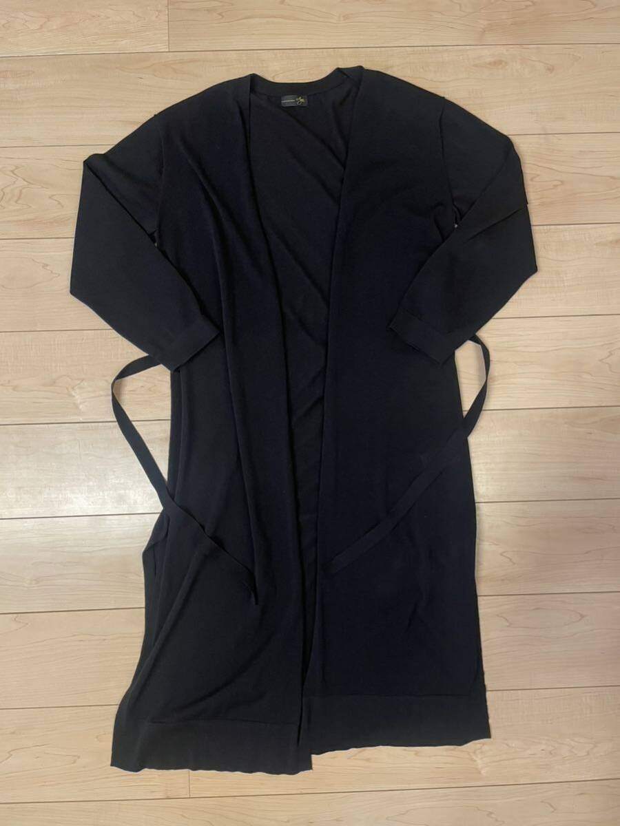 ヤマダヤ スコットクラブ aga アーガ ロングカーディガン カーディガン コート 羽織り 黒 9号 M 即決 ロング丈 長袖 ブラック拍卖