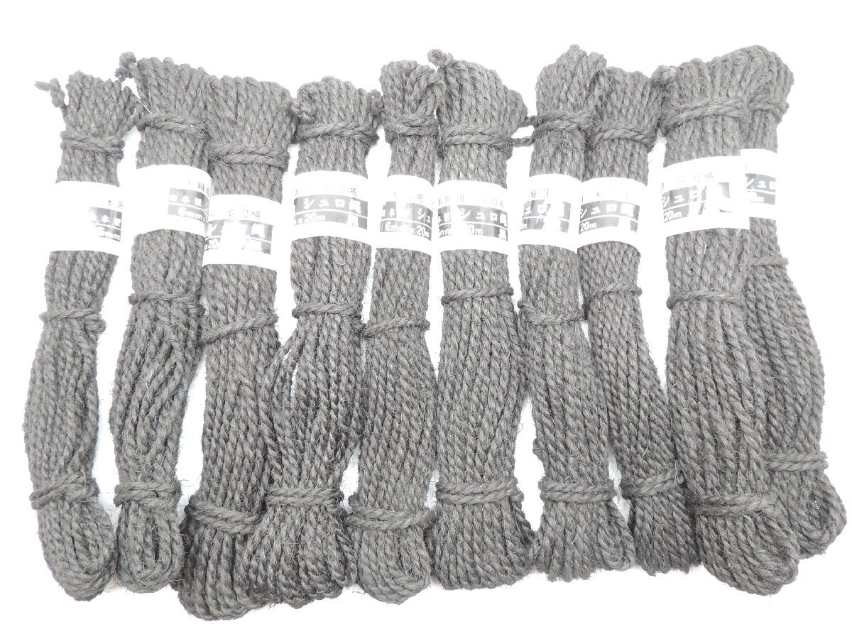 日本製棕櫚 シュロ縄 垣根縄 黒 6mm20m 10本セット 園芸盆栽用 JAN 4931999782850 しゅろ縄 枝引 雪吊り 雪囲い 四つ目垣 樹木の結束拍卖