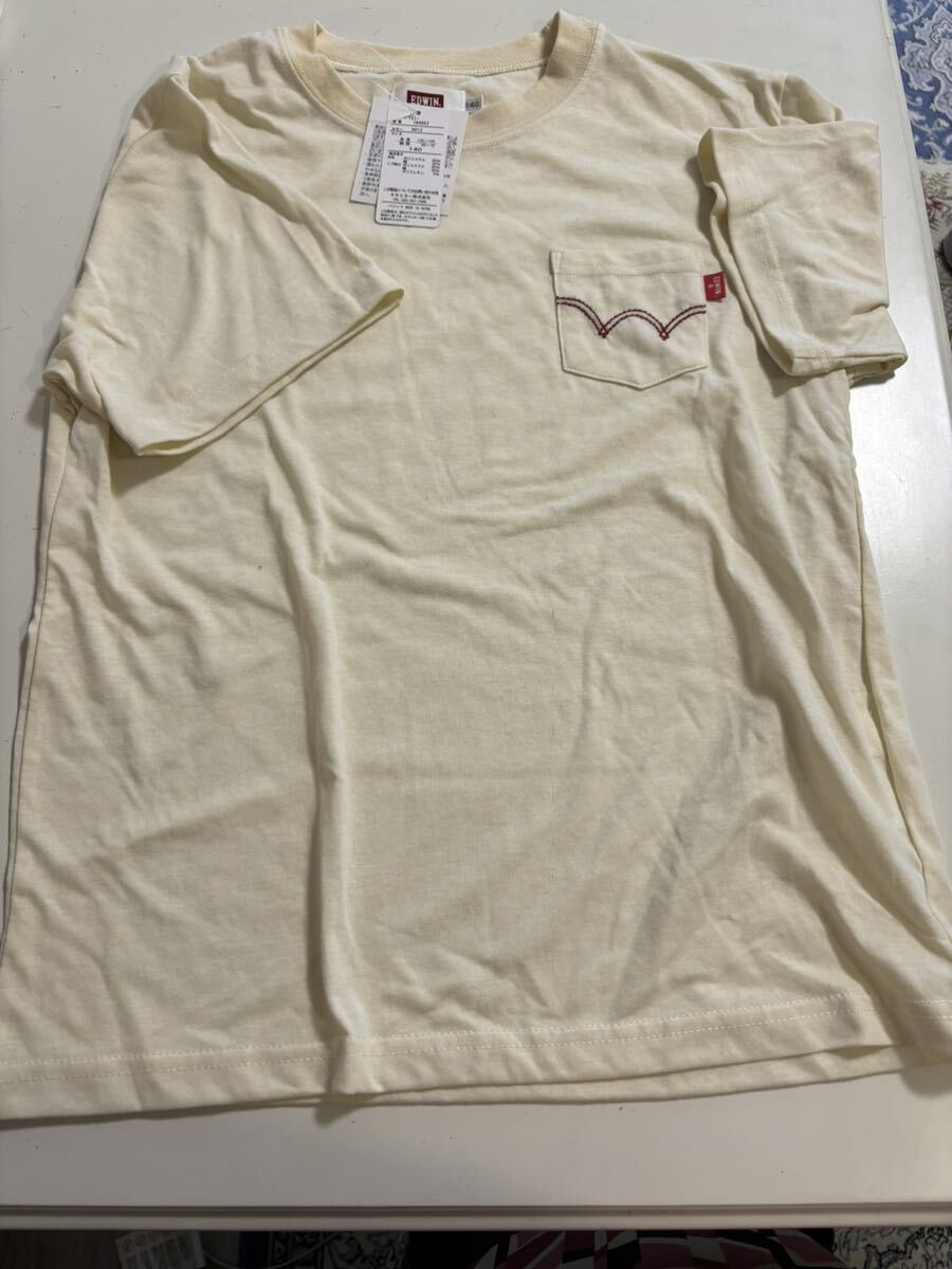 新品未使用タグ付き エドウィンEDWIN 140サイズ 半袖Tシャツ 男女兼用 キッズ子供服 即決あり拍卖