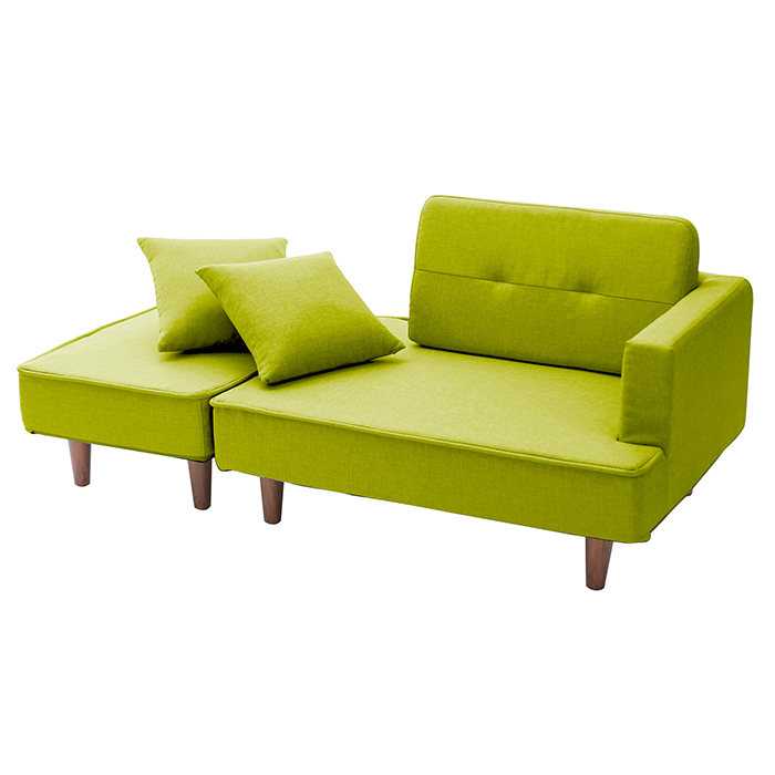 ソファー 2人掛け おしゃれ カウチソファ ローソファー 北欧 ソファ グリーン SLT-3020GN拍卖