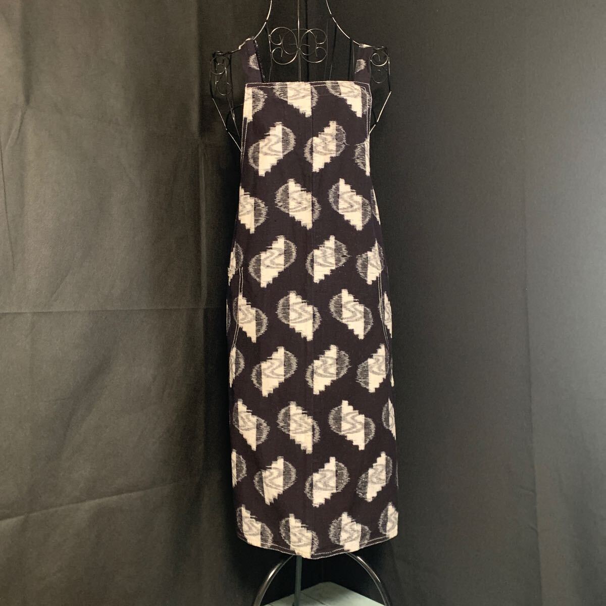 ☆エプロン かすり 半纏 藍染 生地 刺し子 リメイク素材 ハンドメイド 古布 型染め 絣 リメイク 手作り パッチワーク カスリ (9840)拍卖