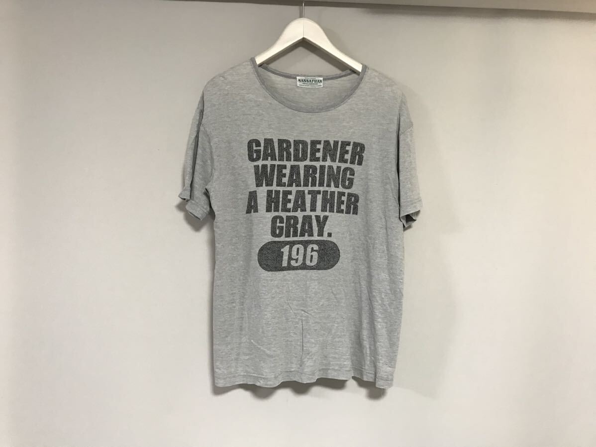 本物ササフラスSASSAFRASコットンプリント半袖TシャツメンズサーフアメカジミリタリーワークビジネススーツゴルフグレーM拍卖