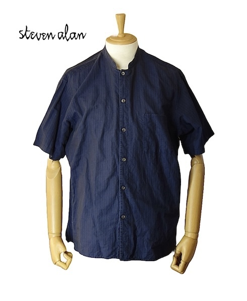 TK アローズ購入 スティーブンアラン 『素敵なゆったりシルエット&雰囲気◎リネン混』 半袖シャツ 麻 L 後染め BOLD FIT拍卖