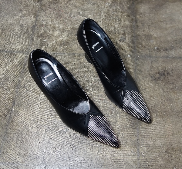 TK 新品近 グリーン green/現ハイク 『素敵なマイクロスタッズ仕様』 ウェッジソール パンプス ミュール ブーツ 38拍卖