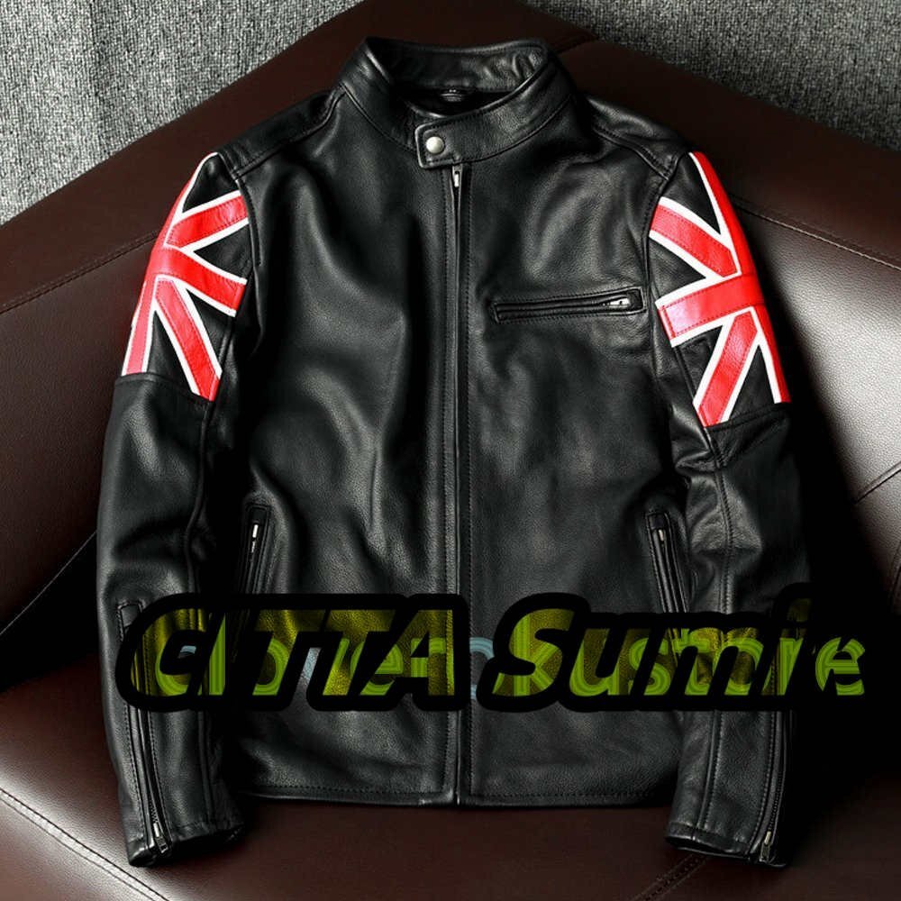 新品登場★シングルライダース 牛革 レザージャケット カウハイド 革ジャン メンズファッション アメカジ 本革 バイクレザー S~4XL拍卖