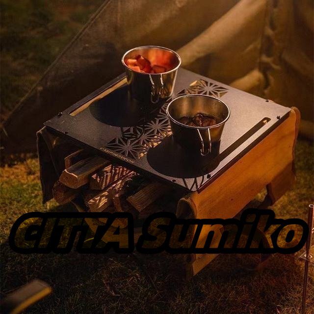 焚火用薪スタンドテーブル アイアン薪スタンド クーラーボックスタンド キャンプ用品 多機能 薪入れバッグ付き コンパクト拍卖