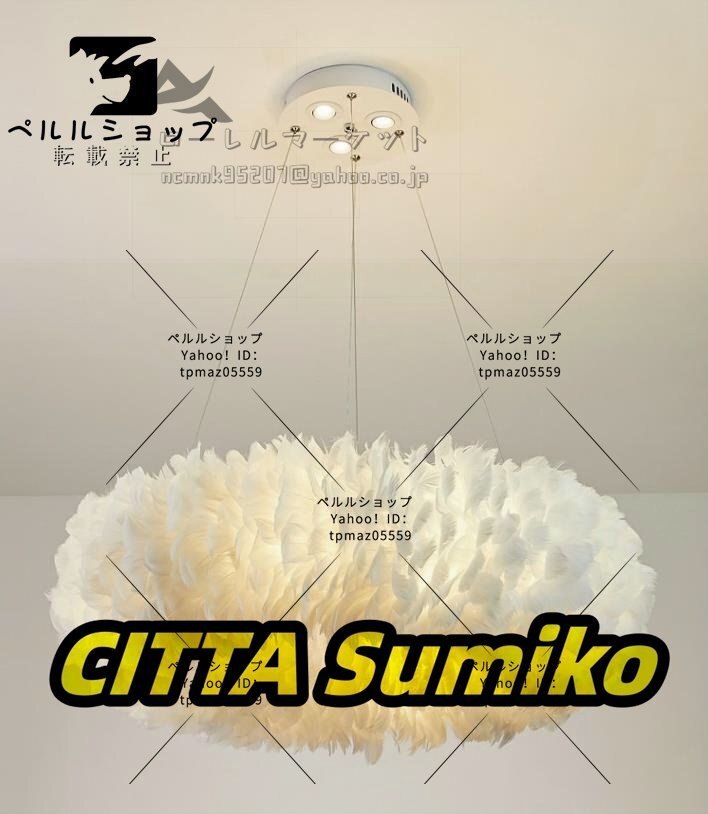 北欧風 insフェザーシャンデリア 別荘 照明ベッドサイドライト ペンダントライト 寝室用ランプ プリンセス風 装飾品拍卖