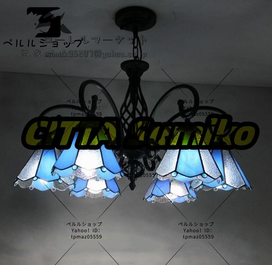 ステンドグラス.ペンダントライト 豪華天井照明ステンドグラスランプ ガラス工芸品拍卖